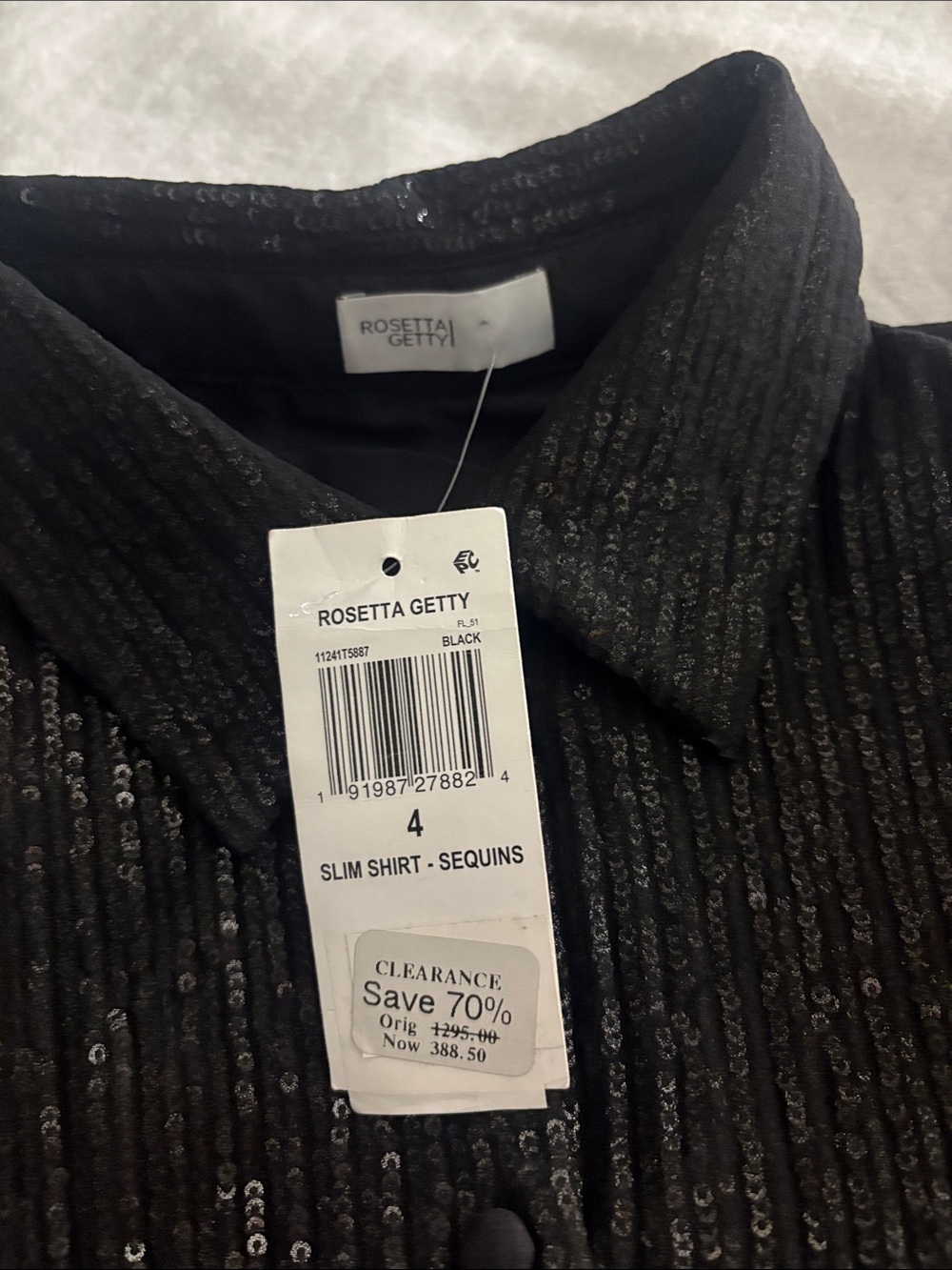 Rosetta Getty Black Textured Shimmer Button-Up Blazer - Picture 2 of 4